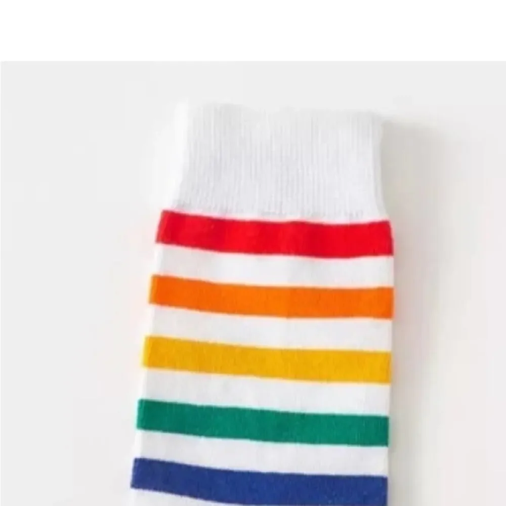 Women  Pride Rainbow Stripe  Black Socks Set Size 5-9